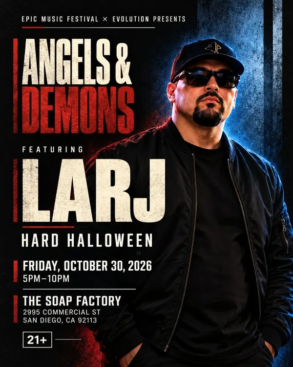 Larj, Angels & Demons flyer